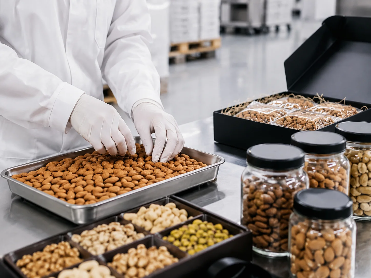 Careful handling of nuts during product readiness and preparation